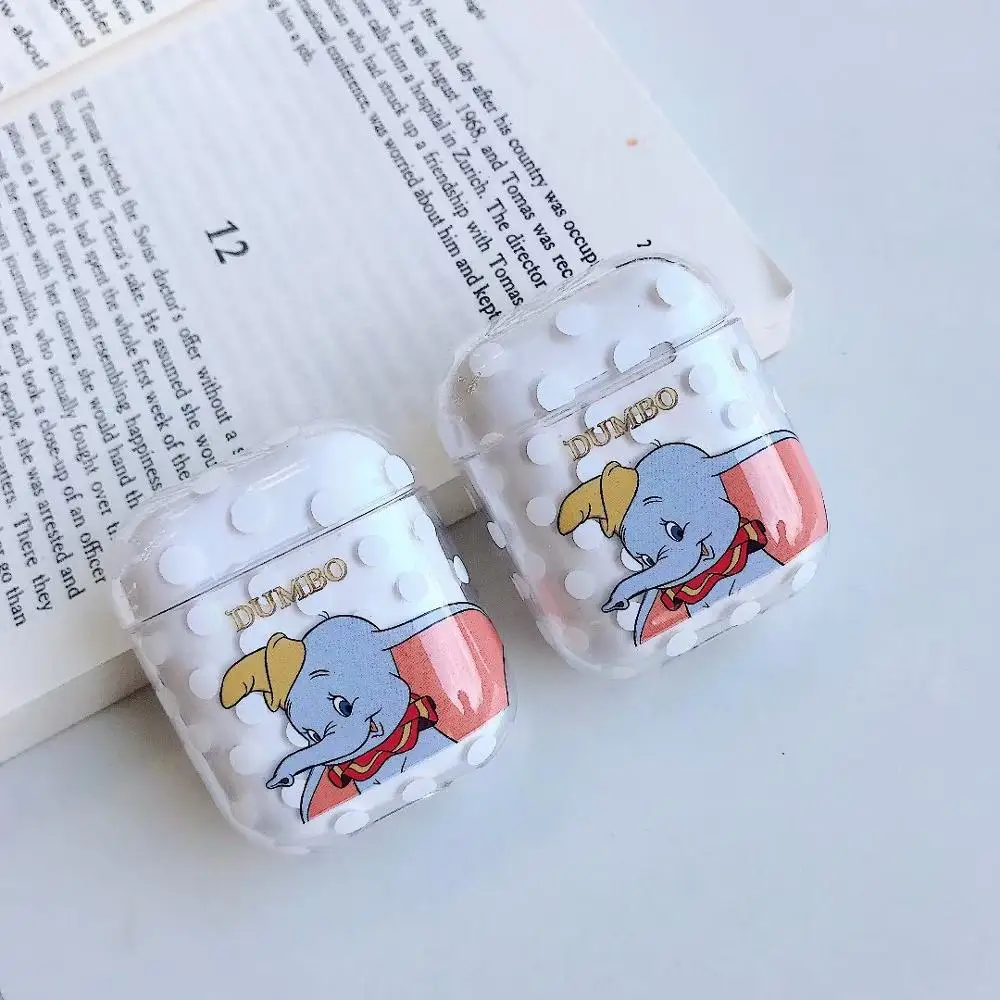 

Moon Dumbo Elephant Shell Pattern Hard PC Case for Apple iPhone Headphone Airpods 1/2 Cover Bluetooth Wireless Earphone Box Bags