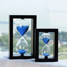 45/60 minute wooden box hourglass, glass craft creative timer
