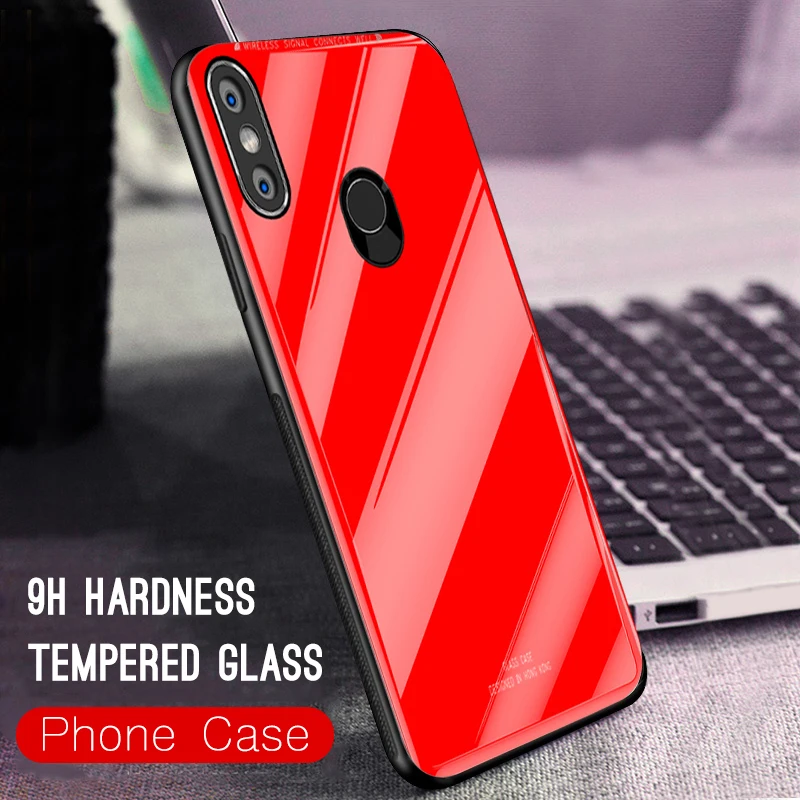 Чехол из закаленного стекла для Xiaomi Mi8 SE Mi A2 Lite Max3 A1 Mix2S Pocophone F1 стеклянный чехол Redmi