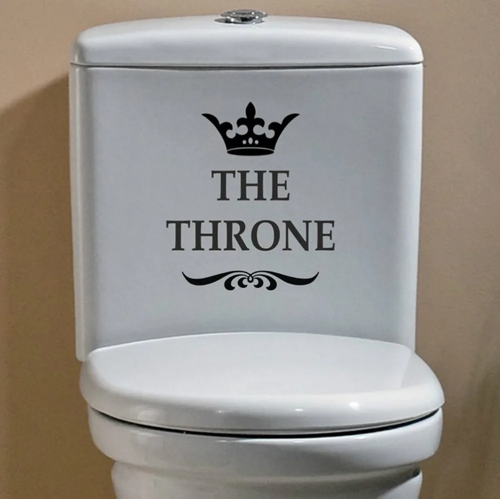 Classic Crown Wall Decals The Throne Bathroom Toilet Stickers Removable