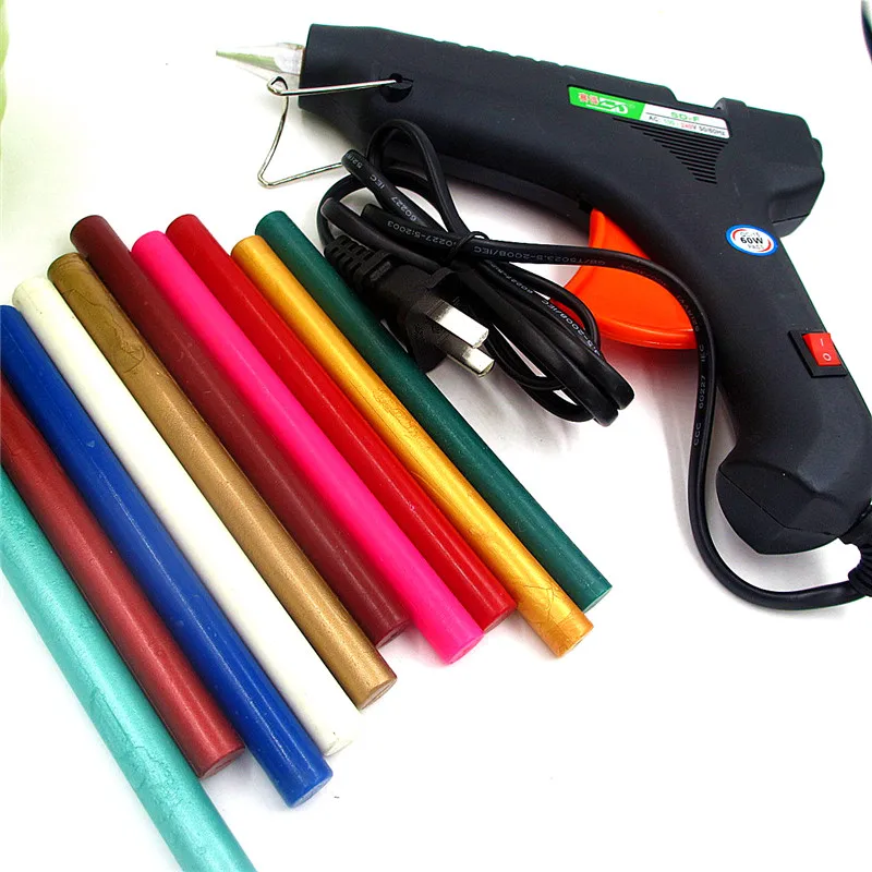 אקדח דבק חם להמיס 60 W + 10 יחידות איטום שעוות מקל בר 100-240 V חשמלי טמפרטורת חום אקדח glun כלי חותמת שעוות חותם DIY Plug ארה