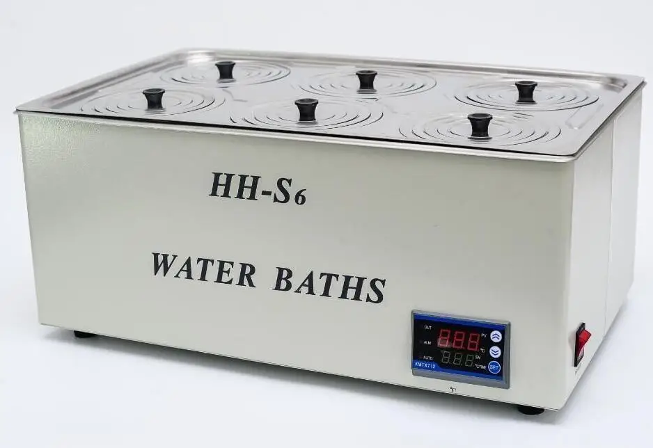 1500W Digital Thermostatic Water Bath 6 Hole 500*300*150mm HH-S6 Fast Shipping High quality NE hospital microbiology digital water bath shaker low temperature thermostatic laboratory water bath