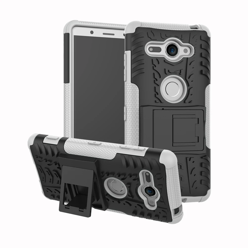 

Shockproof Stand Case for Sony XZ2/XZ2 Compact Cover Armor Guard TPU+PC Heavy Duty Full Protect Cover for Sony XZ2 Compact Shell