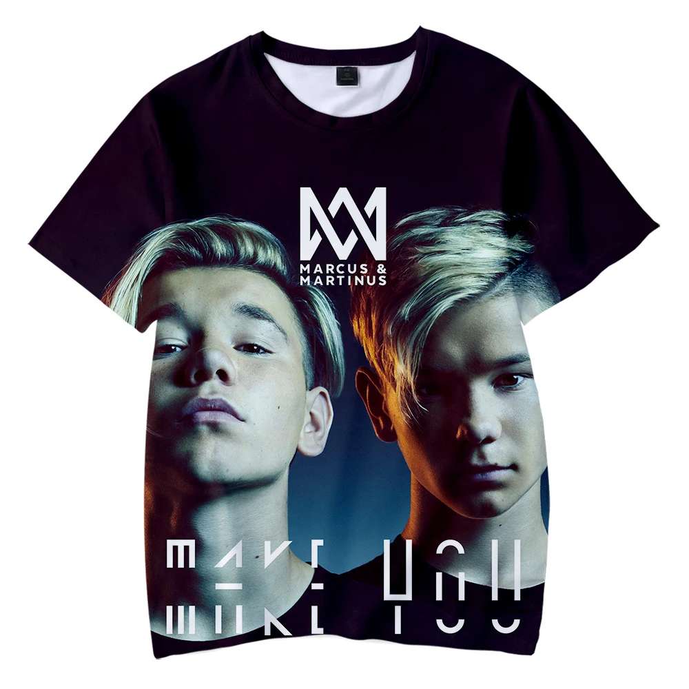 Детские футболки с 3D принтом Marcos & Martinus модные летние коротким рукавом