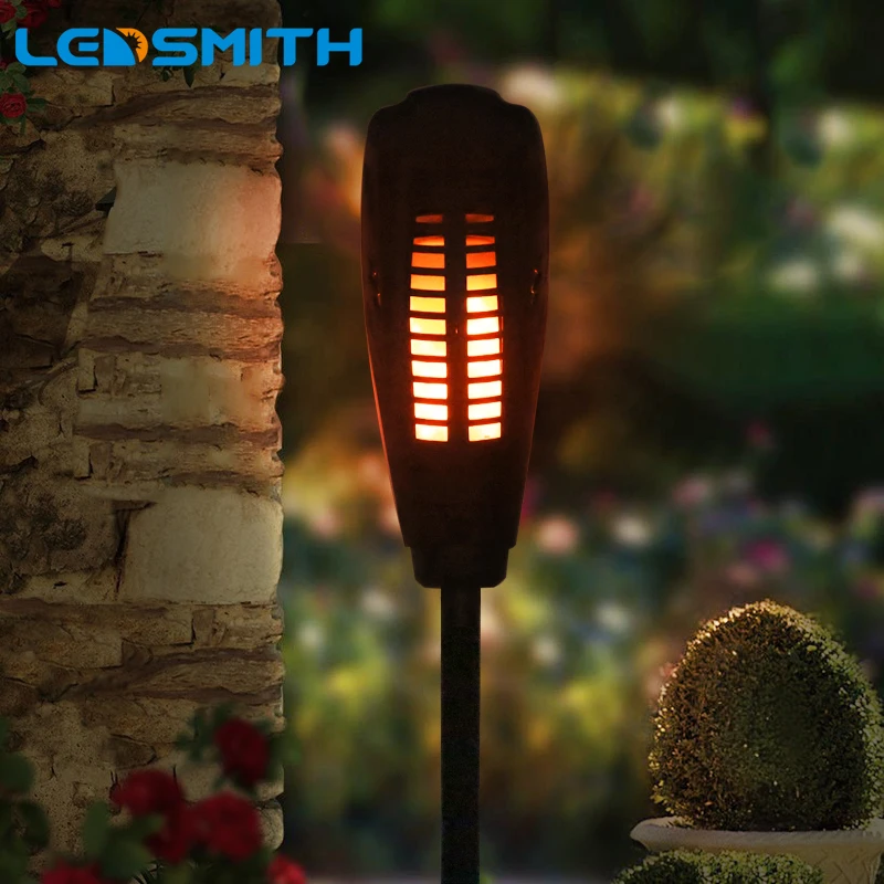 

Retro Streetlight Waterproof Flame Flickering Landscape Garden Lamp Torch Light Auto-recharging LED Solar Lamp Modern Outdoor