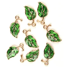 20*10mm 10pcs/lot Zinc Alloy Drop Oil Leaves Shape Charms Pendant For DIY Jewelry Earrings Accessories 