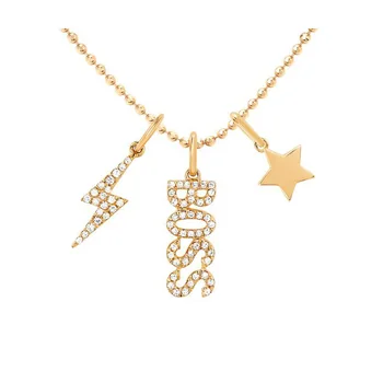 

100% 925 sterling silver customized letter necklace FAITH BOSS cz paved Alphabet with heart minimal delicate necklaces for women
