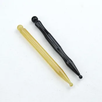 

HIMABM 1 Pack = 2 pieces natural black and yellow ox horn massage stick beauty massage wands for body health massager yoni wand