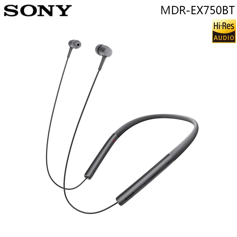 Оригинальные беспроводные bluetooth-наушники SONY MDR-EX750BT, наушники-вкладыши, спортивные аудио наушники с высоким разрешением с микрофоном