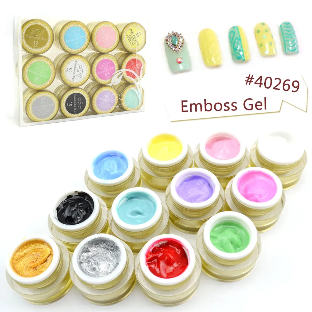 GDCOCO 12 Colors 8ml 3D Nail Gel Lacquer Paint Sculpture Emboss Modeling Caring UV Gels Nail Art Decorations