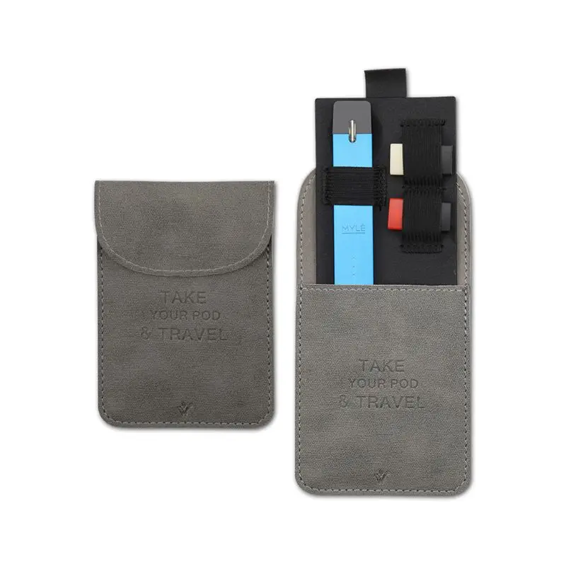 Portable Ultra Thin Mini Slim Leather Wallet Pocket Carrying Pouch Storage Bag for JUUL Pods for MYLE Pod System Vape Pen Kit