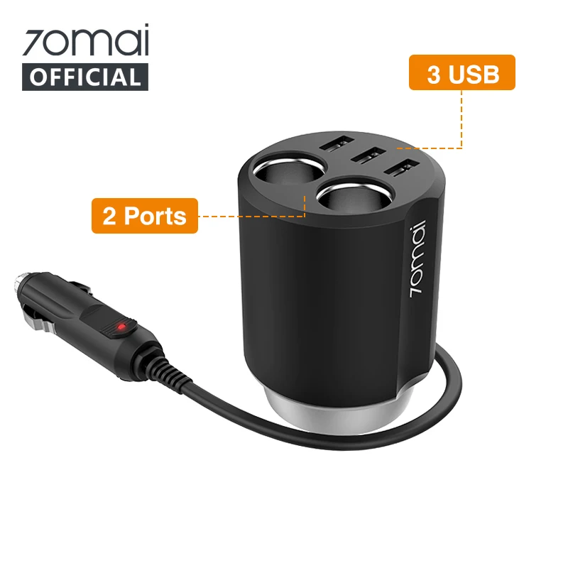 

Xiaomi 70mai Car Charger 3 USB Fast Charging Car for iphone Auto Charge Adapter for Samsung Cigarette Lighter Socket Splitter