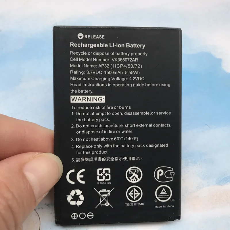 

100% New High Quality 1500mAh AP32 VK365072AR Battery For Acer Liquid Z130 Duo Z3 Dual SIM (1ICP4/50/72) Mobile Phone Batteries