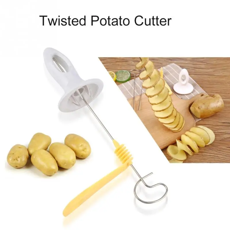 

Tornado Potato Spiral Cutter Manual Slicer Spiral French Fry Cutter Manual Spiral Potato Chips Making Twist Kitchen Supplies