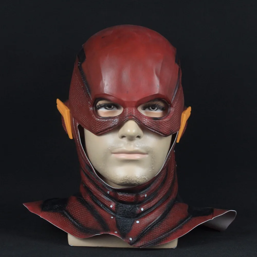 Justice League The Flash Mask Cosplay Flash Man DC Hero Full Face Latex Mask Helmet Halloween Party Prop New1