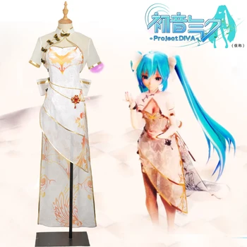 

Vocaloid Miku Cosplay Costumes High Low Asymmetric Canary Cheongsam Fashion Outfit Clothing Carnival Christmas