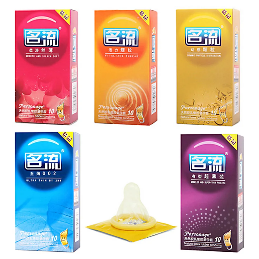 Best Sale 50 Pcs/Lot Sex Products 5 Box of Natural Latex Condoms Sex