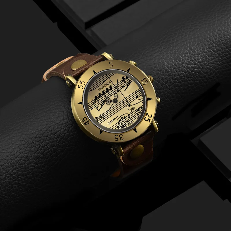 Женские часы Womage бренд музыка кожа женские часы роскошные золотые женские кварцевые часы женские relogio feminino bayan kol saati