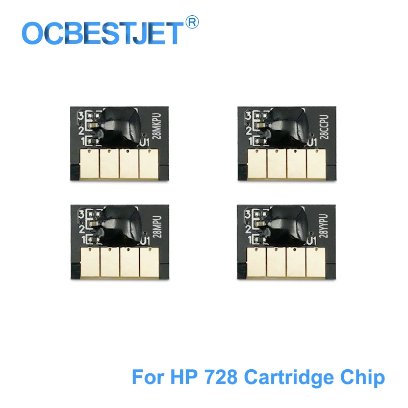 Chip de Cartucho para hp 728 F9j65a para hp Nova Atualização Chip F9j67a F9j66a Designjet T730 T830 Impressora Mbk c m y Hp728 F9j68a