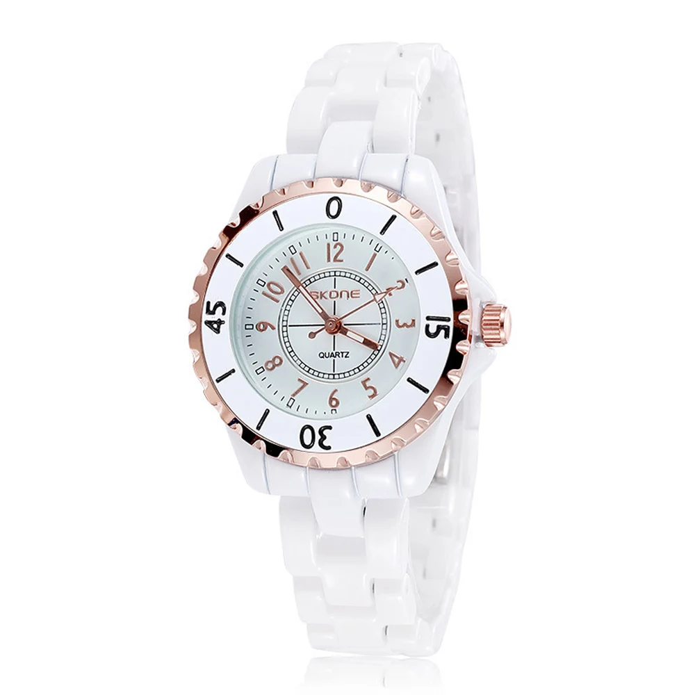 

SKONE 7241-1 Fashion Analog Quartz Women Watches Gorgeous Waterproof Ceramic Ladies Wattch Women Wristwatch Clock reloj mujer