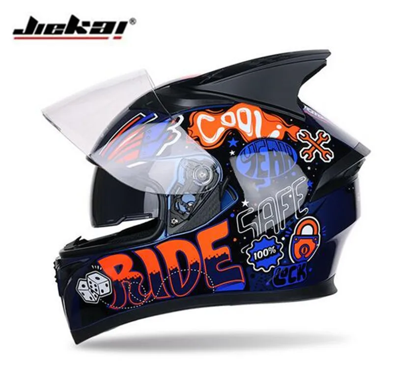 

JIEKAI Motorcycle Helmet Men Motobike Helmet Full Face Moto Helmet Filp Up Double Lens Motocross Modular Riding Casco Moto