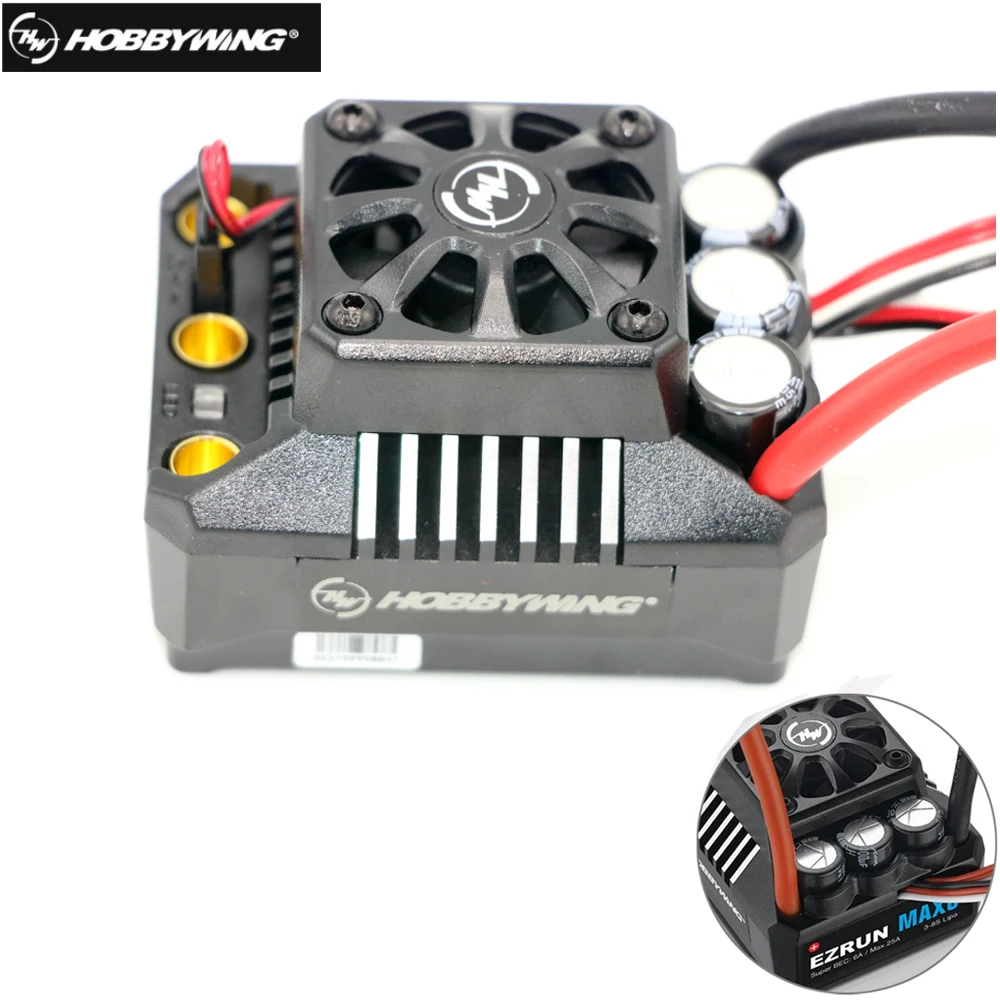 

Hobbywing EzRun Max6 V3 160A Speed Controller Waterproof Brushless ESC XT60 / TRX Plug for 1/6 RC Car