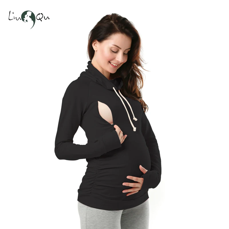 Беременных Для женщин s Костюмы для беременных, с длинным рукавом кормящих Толстовка для кормления грудью блузки Беременность вырез лодочкой Топы беременных Для женщин