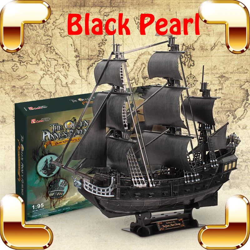Udgrade Gift Black Pearl 3D Puzzle Adult Model Ship Movie History Pirate High Level Assemble Game Toys DIY Collection Decoration Udgrade Gift Black Pearl 3D Puzzle Adult Model Ship Movie History Pirate High Level Assemble Game Toys DIY Collection Decoration