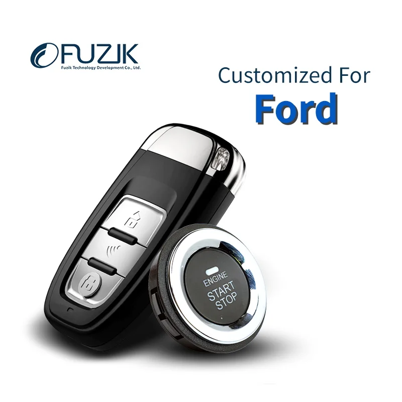 Fuzik Keyless Go смарт-ключ без ключа кнопка включения Пуск автосигнализации для Ford Fiesta