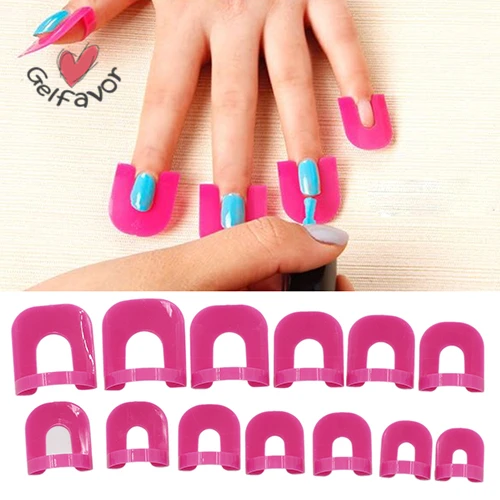 

Gelfavor 26x Nail Polish Edge Anti-Flooding Plastic Template Clip + 1 Pc Sticker Tool Set