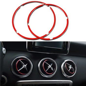 

2014 2015 For Mercedes-Benz CLA-Class C117 W117 Interior Molding Dashboard Air Conditioning Outlet Vent Cover Ring Red 5pcs