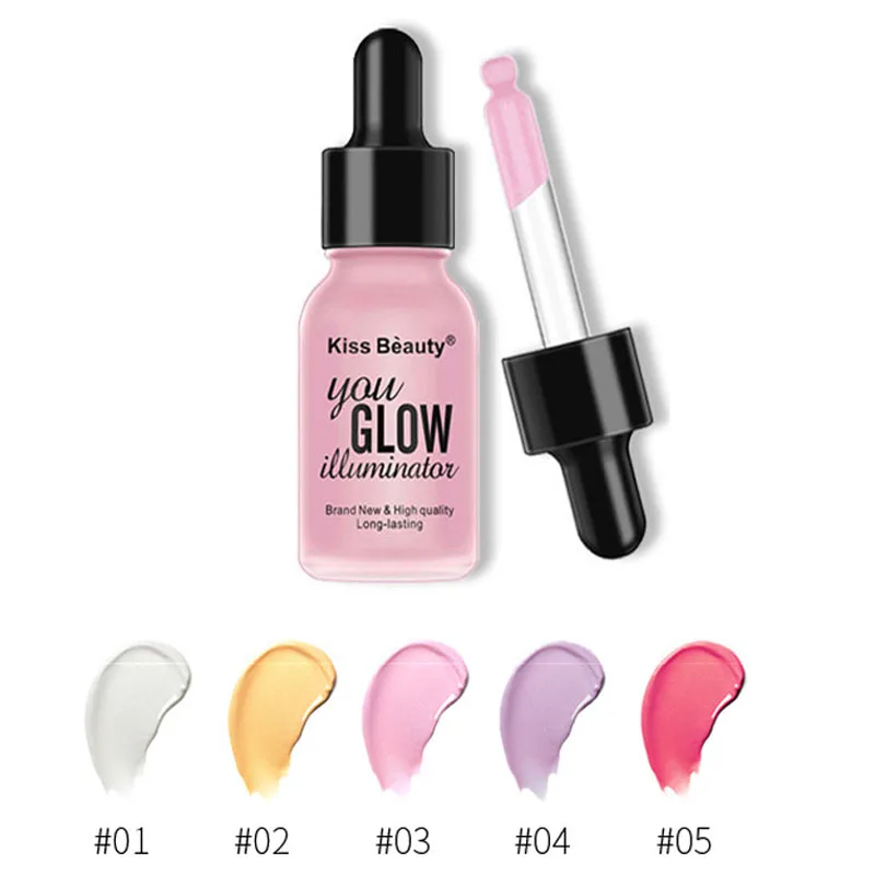 

5 Colors Liquid Highlighter Cream Concealer Shimmer Glow Multipurpose Brighten Liquid Create Three-dimensional Makeup