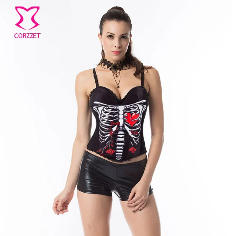 

Corzzet Cotton Corset Ovebrust Shapewear Corsets And Bustiers Female Slimming Underwear Bodysuit Black Straps Corset