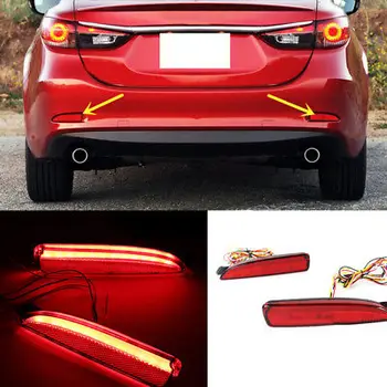 

Rear Foglight Assembly For MAZDA 6 2016 2015 2014 2pcs Tail fog lamp Rear bumper lights with turn signals Car Accessories
