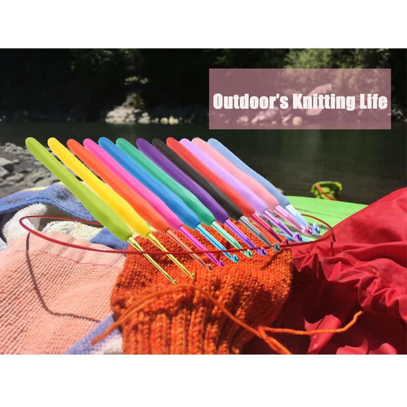KOKNIT разноцветные крючки для вязания 12 шт. эргономичные Крючки иголки с мягкой