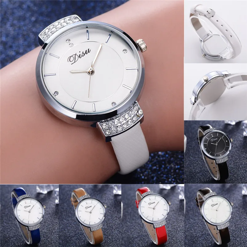 Fashion women watches top brand luxury ladies watch Retro Design Leather Band Analog Quartz Wrist Watch Montre femme 3M30#N (3)