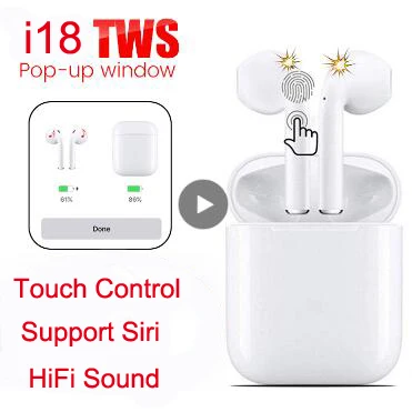 

i18S TWS wireless Bluetooth headsets Pop up window wireless headphones bluetooth earphone PK I10 i12 i60 i80 i100 xiaomi airdots