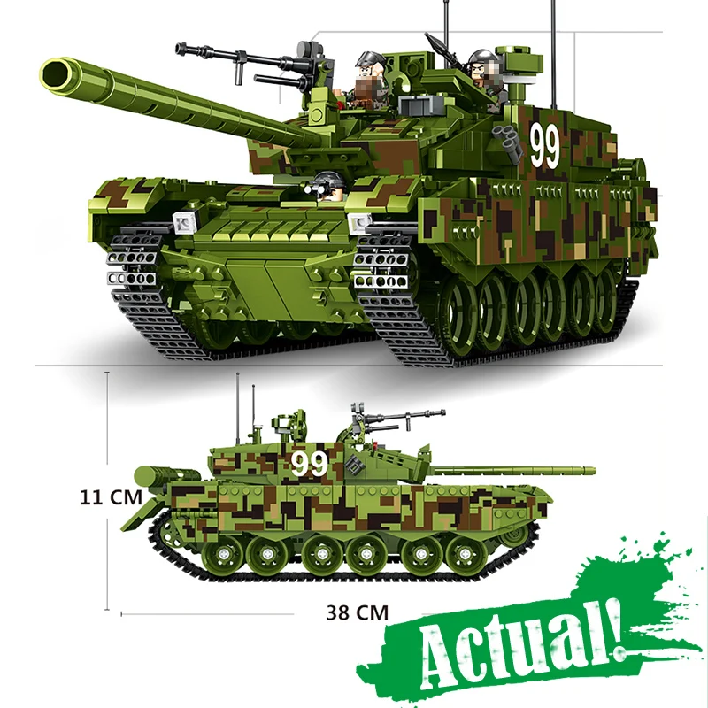 

New Theme Tank 1339pcs Legoingly Technic Military Model Building Blocks CHINA Type 99 Main Battle Tank World Toys For Children