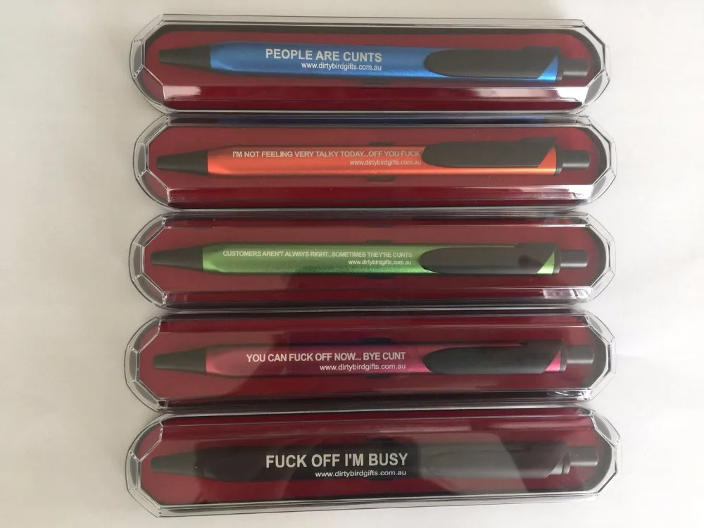 Pen with plastic box