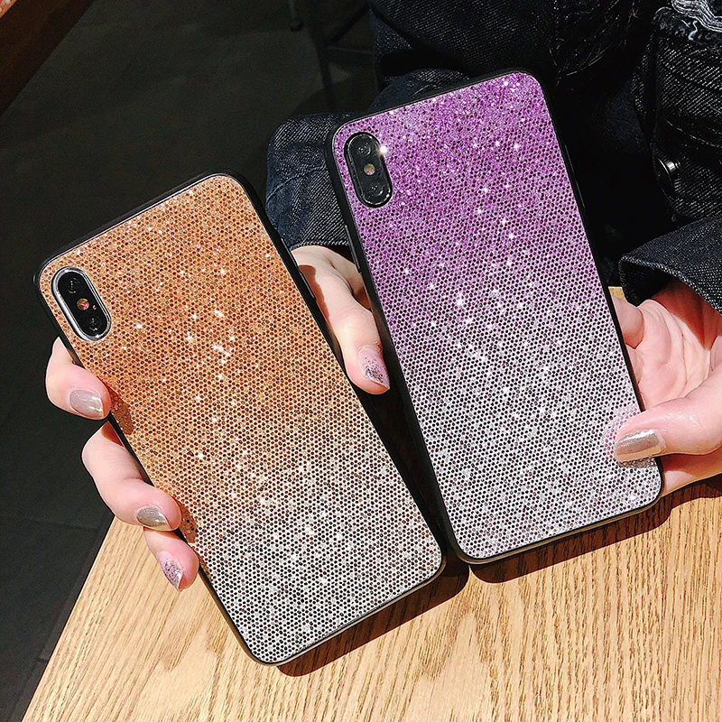 Чехол для iPhone X Xr Xs максимальный чехол корейский Блестящий градиентный цвет