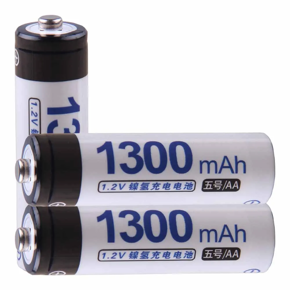 Самая низкая цена 3 шт АА батареи 1 2 v перезаряжаемые 1300 mAh nimh батарея для