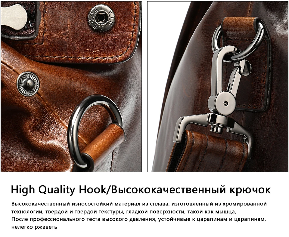 WESTAL men's travel bag leather duffle bag men'genuine leather laptop/weekend bag for men leather travel bags hand luggage 8566