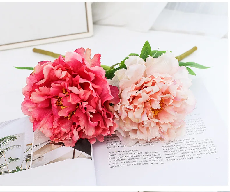 silk rose artificial Flower Peony  (2)