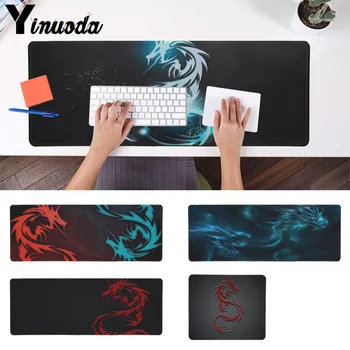 

Yinuoda Red abd Blue Light Dragon Anti-Slip Durable Silicone Computermats Size for 30x90cm and 40x90cm Gaming Mousepads