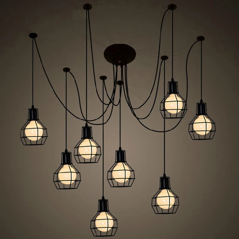 Retro Hanglamp Koffie Hal Bar Spider Lampen Restaurant Industrie Creatieve Persoonlijkheid