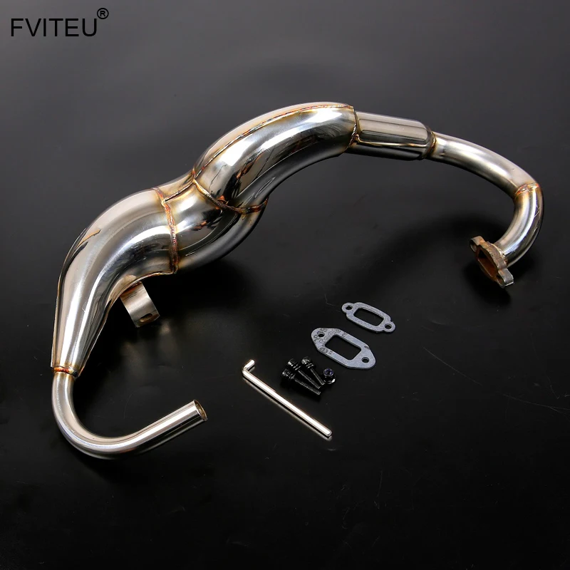 Stainless Steel Exhaust Pipe Tuned Pipe set for 1/5 HPI Baja 5B SS 5T 5SC Rovan King Motor Stainless Steel Exhaust Pipe Tuned Pipe set for 1/5 HPI Baja 5B SS 5T 5SC Rovan King Motor