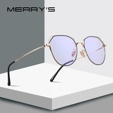 MERRYS дизайн Женская мода кошачий глаз очки ретро синий светильник Блокировка оптические оправы S2096