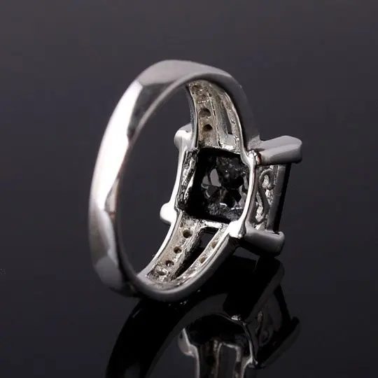 Женское кольцо с квадратным камнем 9 Х9 мм|silver plated rings|ring womenplated ring |