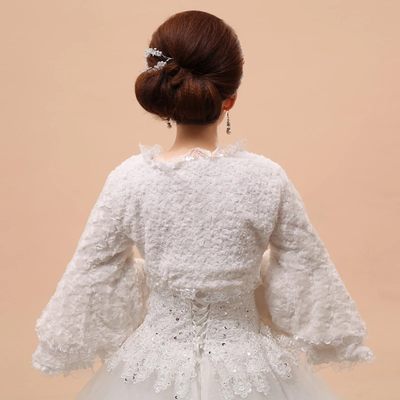 Женская свадебная куртка с длинным рукавом и кружевными краями|wedding jacket|wedding jacket