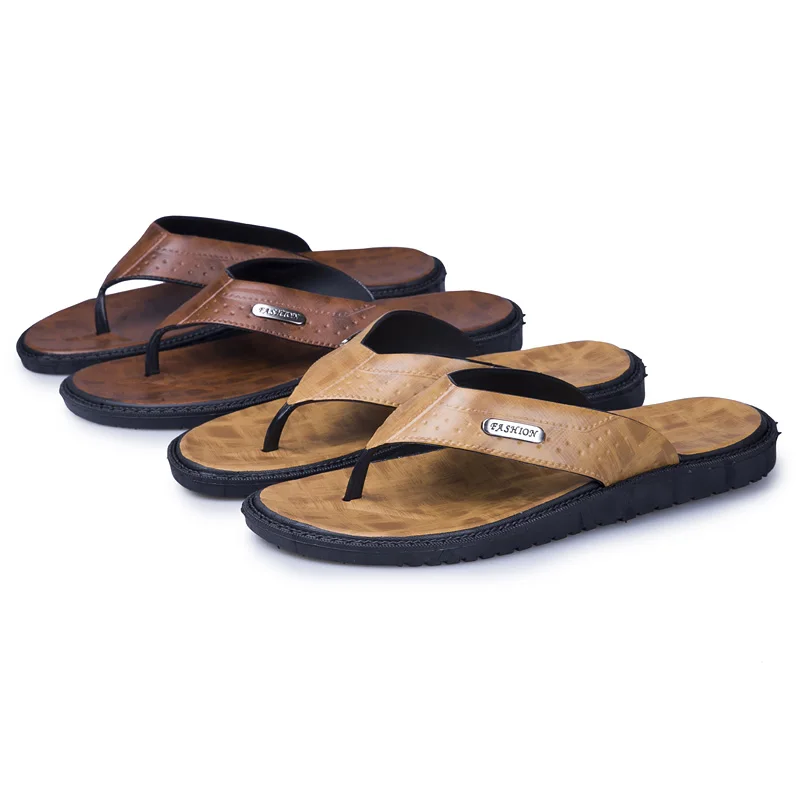

Fashion Brand Flip Flops Summer Flip Flops Men Beach Shoes Brown Slipper Men Flat Outside Casual Slides Fashion Slippers Men